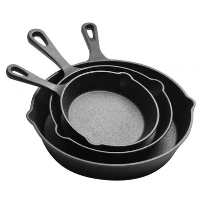 SPECIAL COMBO -16/20/26cm Pre-Seasoned Pure Cast Iron Skillet NonStick FryingPan Outdoor Camping Kuali 无涂层铸铁锅