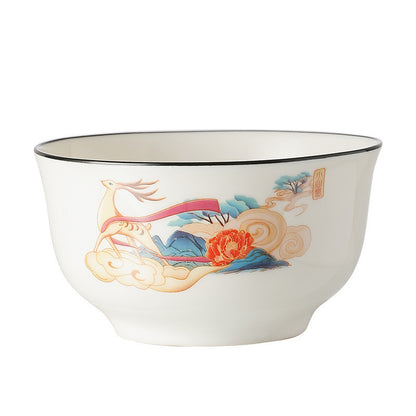 【Premium】Traditional Japanese Style Rice Bowl Porcelain Bowl Ceramic Mangkuk Set Ceramik Soup Tableware New Year Gift