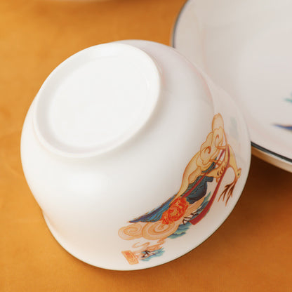 【Premium】Traditional Japanese Style Rice Bowl Porcelain Bowl Ceramic Mangkuk Set Ceramik Soup Tableware New Year Gift