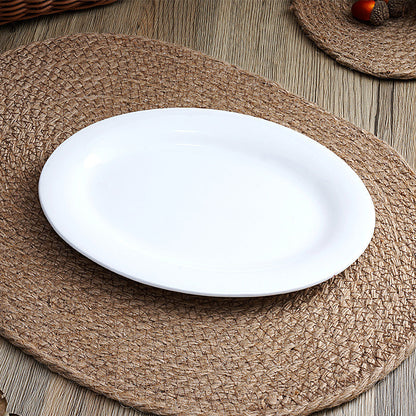 5STAR WHITE PORCELAIN OVAL RIM DINNER FISH PLATE TABLEWARE DISH MAKANAN PUTIH PINGGAN RICE PLATE FRUIT PLATE