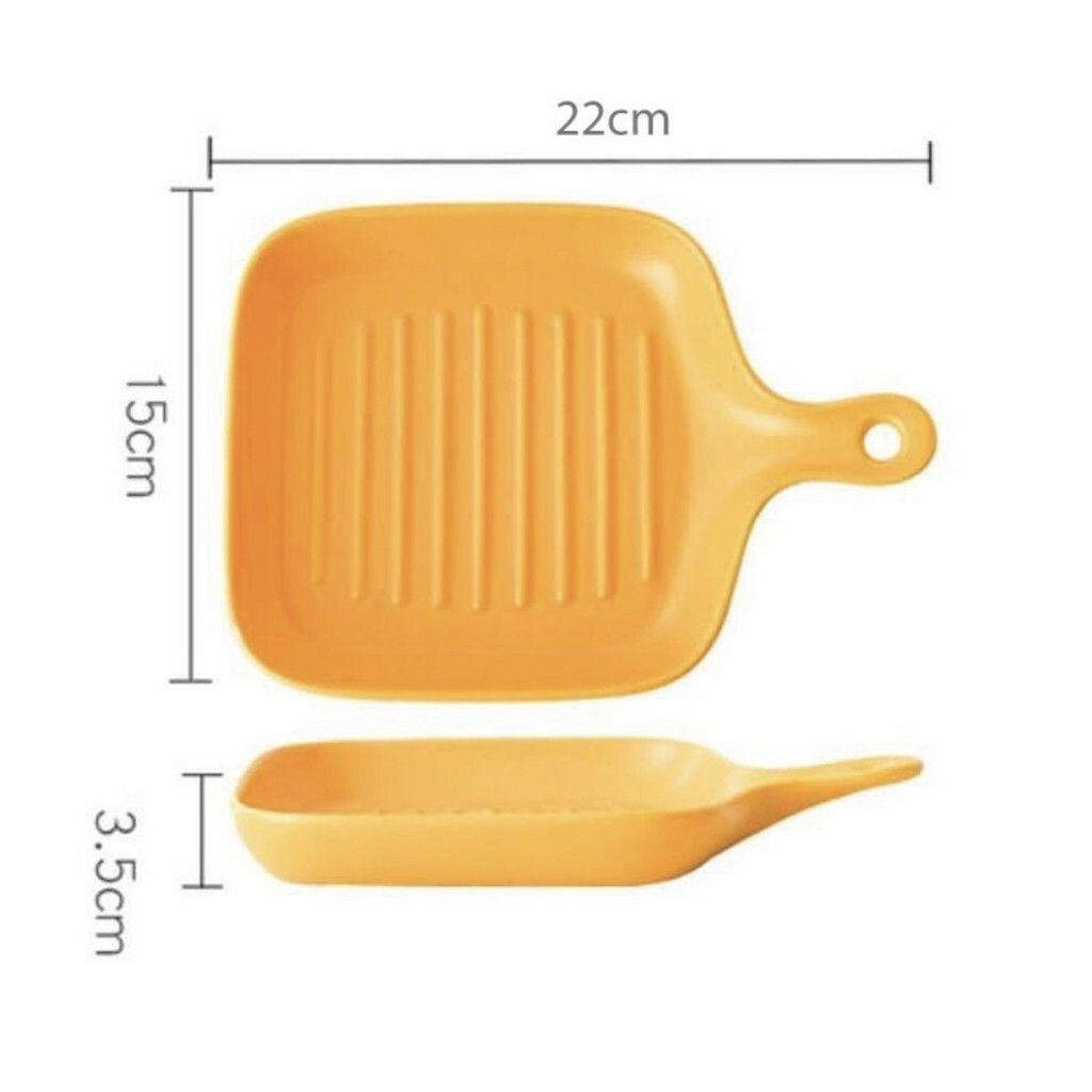 ANJU アンジュNordic Ins Style Ceramic Plate with Handle Baking Pan Ceramic bakeware Breakfast plate Pinggan Dinner Plate