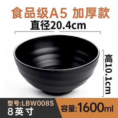 ANJU アンジュBlack Melamine tableware bowl plate Sauce Plate Baking Plates Tableware Pinggan Mangkuk