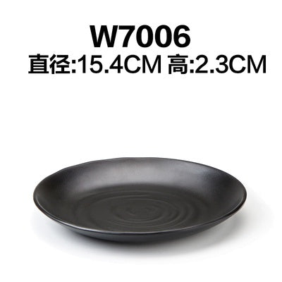 ANJU アンジュBlack Melamine tableware bowl plate Sauce Plate Baking Plates Tableware Pinggan Mangkuk