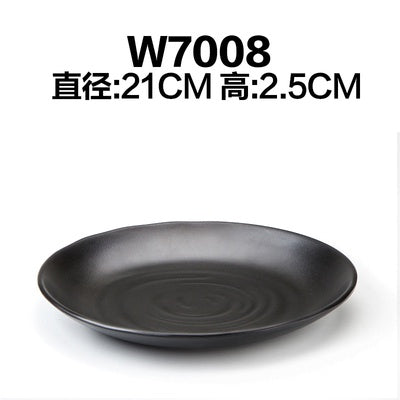 ANJU アンジュBlack Melamine tableware bowl plate Sauce Plate Baking Plates Tableware Pinggan Mangkuk