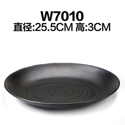 ANJU アンジュBlack Melamine tableware bowl plate Sauce Plate Baking Plates Tableware Pinggan Mangkuk