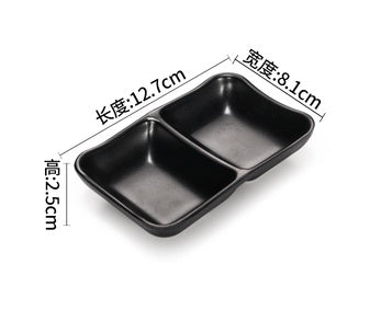 ANJU アンジュBlack Melamine tableware bowl plate Sauce Plate Baking Plates Tableware Pinggan Mangkuk