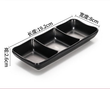 ANJU アンジュBlack Melamine tableware bowl plate Sauce Plate Baking Plates Tableware Pinggan Mangkuk