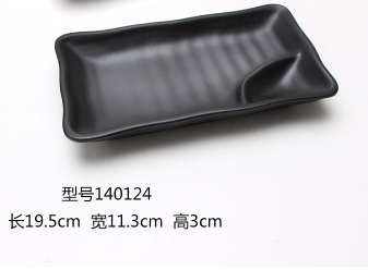 ANJU アンジュBlack Melamine tableware bowl plate Sauce Plate Baking Plates Tableware Pinggan Mangkuk