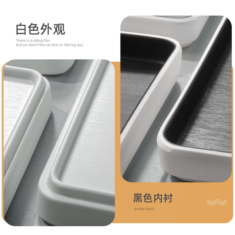 ANJU アンジュBlack and White and Coffee Melamine tableware bowl plate Sauce Plate Baking Plates Tableware Pinggan Mangkuk