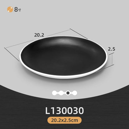 ANJU アンジュBlack and White and Coffee Melamine tableware bowl plate Sauce Plate Baking Plates Tableware Pinggan Mangkuk