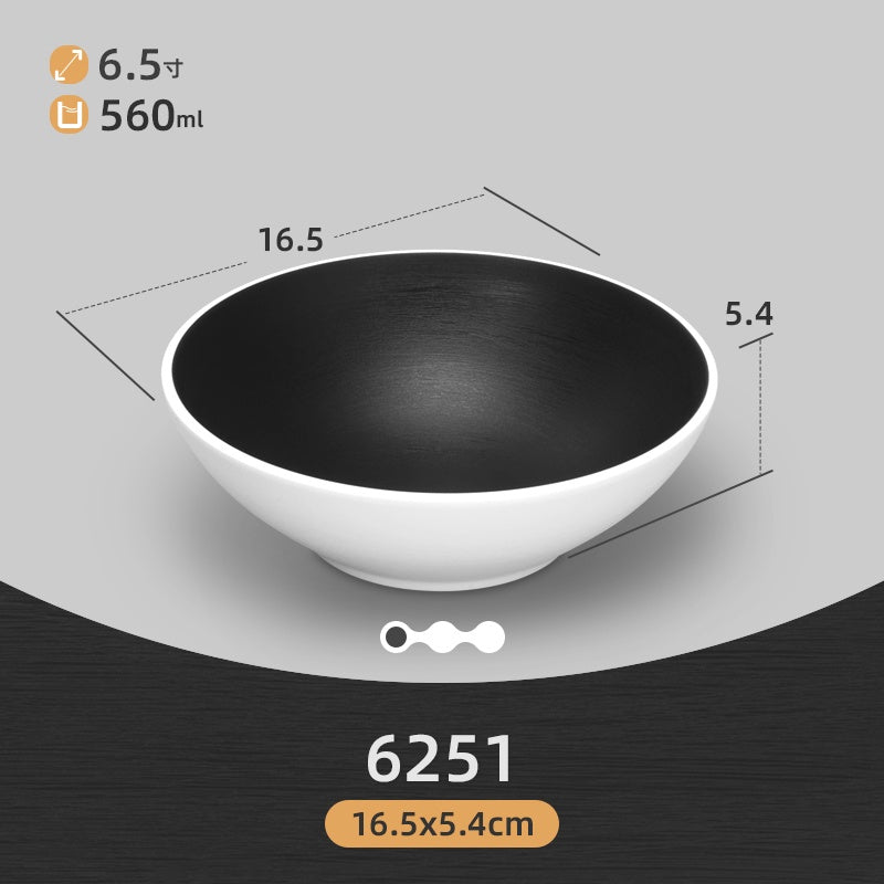 ANJU アンジュBlack and White and Coffee Melamine tableware bowl plate Sauce Plate Baking Plates Tableware Pinggan Mangkuk