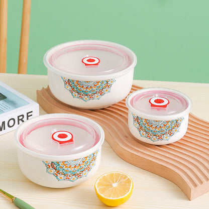 Bohemian Bowl Container Set Ceramic Bowl Set Bowl With Lid Food Storage Container Giftbox Raya Doorgift Mangkuk Keramik