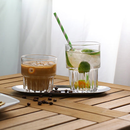 [Ready Stock] Glass Cups / Glass Coffee Vintage Cups / Glass Vintage Transparent Mug 精美玻璃杯