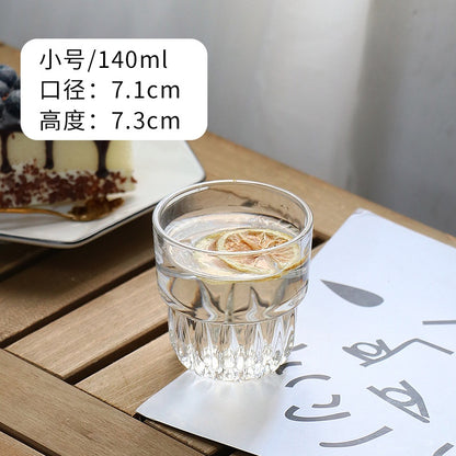 [Ready Stock] Glass Cups / Glass Coffee Vintage Cups / Glass Vintage Transparent Mug 精美玻璃杯