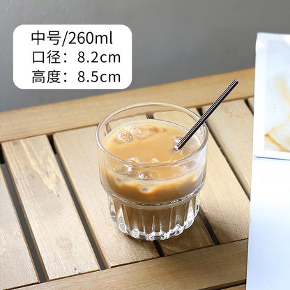 [Ready Stock] Glass Cups / Glass Coffee Vintage Cups / Glass Vintage Transparent Mug 精美玻璃杯