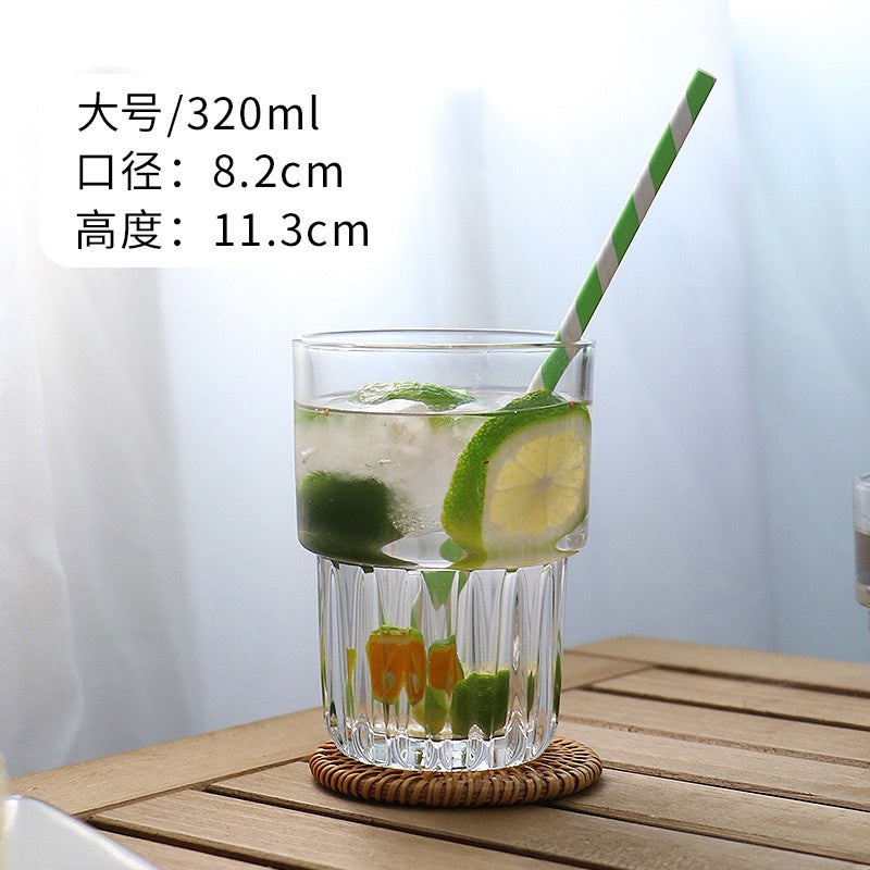 [Ready Stock] Glass Cups / Glass Coffee Vintage Cups / Glass Vintage Transparent Mug 精美玻璃杯