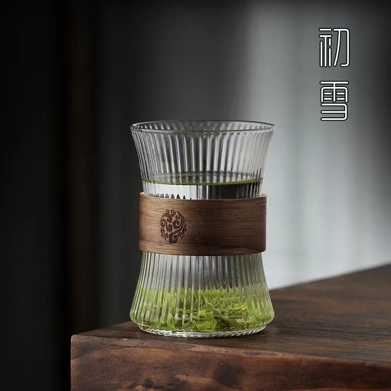 Vintage Clear Coffee Glass Cup Mug Coffe cup glass set minimalist 简约坚条纹高颜值咖啡杯子 Cawan Kaca gelas kopi