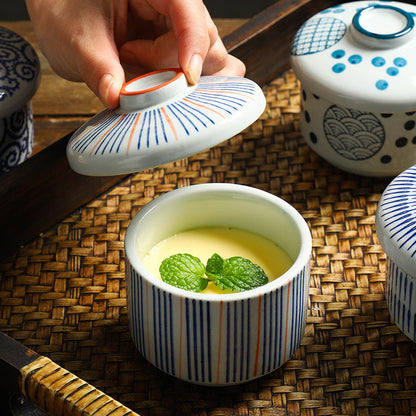 Japanese Style Chawanmushi Ceramic Dessert Egg Cup Children Egg Holding Bowl Baby Steamed Egg Cup Egg Cup Steamed Egg