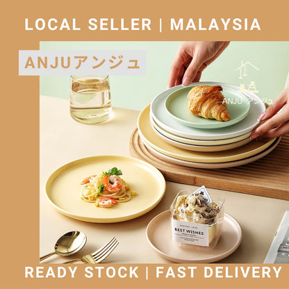 ANJU アンジュceramic tableware plate pinggan dessert plate dinner plate breakfast plate western plate pizza【🔥 Ready Stock🔥】