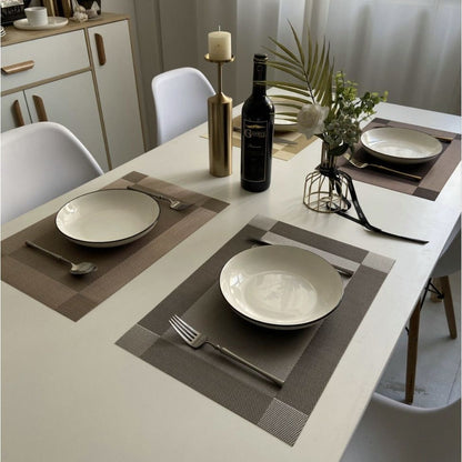 ANJU アンジュAnti slip Alas Meja Rectangle DiningTable Placemat PVC Heat Resistant Washable Stain-Resistant Tableware餐垫