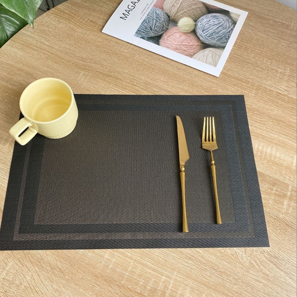 ANJU アンジュAnti slip Alas Meja Rectangle DiningTable Placemat PVC Heat Resistant Washable Stain-Resistant Tableware餐垫