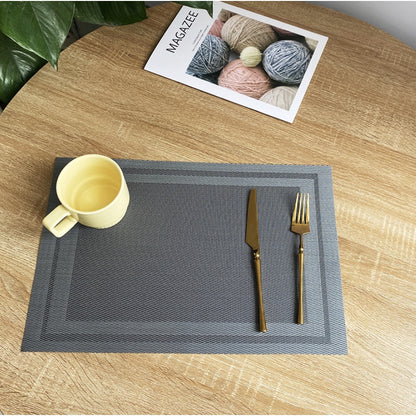 ANJU アンジュAnti slip Alas Meja Rectangle DiningTable Placemat PVC Heat Resistant Washable Stain-Resistant Tableware餐垫