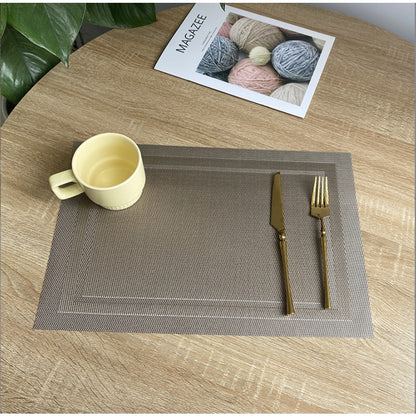 ANJU アンジュAnti slip Alas Meja Rectangle DiningTable Placemat PVC Heat Resistant Washable Stain-Resistant Tableware餐垫