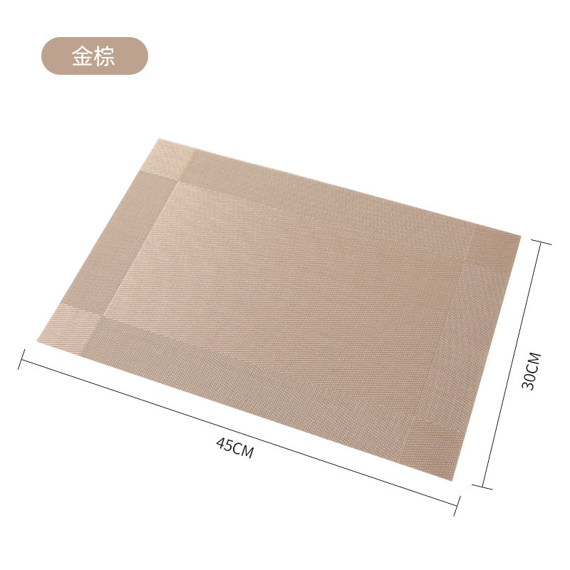 ANJU アンジュAnti slip Alas Meja Rectangle DiningTable Placemat PVC Heat Resistant Washable Stain-Resistant Tableware餐垫