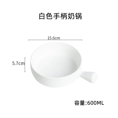 Baked rice bowl Nordic style with handle baking grilled bowl pasta plate simple household tableware soup noodle bowl