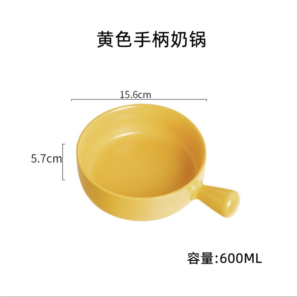 Baked rice bowl Nordic style with handle baking grilled bowl pasta plate simple household tableware soup noodle bowl