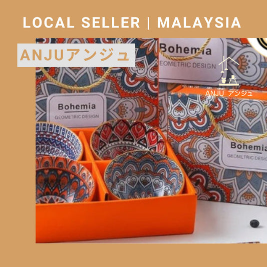 ANJU アンジュ 【Free Gift】Traditional Japanese Style Rice Bowl Ceramic Mangkuk Set Ceramik Soup Bowl Tableware Christmas Gift