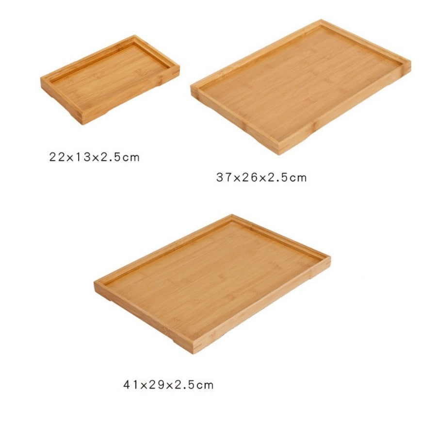 ANJU アンジュ Tray Rectangular Bamboo Handmade Serving Tray Home Decorative Tray Food Tray Coffee Tea Serving Tray Fruit