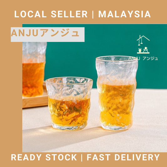 ANJU アンジュ 【High Quality】GLACIER TRANSPARENT GLASS MUG / GELAS CAWAN KACA / WEDDING DOORGIFT / CRYSTAL GLASS / 冰川透明玻璃杯