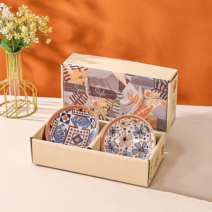 ANJU アンジュ 【Free Gift】Traditional Japanese Style Rice Bowl Ceramic Mangkuk Set Ceramik Soup Bowl Tableware Christmas Gift