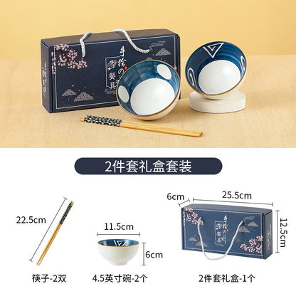 ANJU アンジュ 【Free Gift】Traditional Japanese Style Rice Bowl Ceramic Mangkuk Set Ceramik Soup Bowl Tableware Christmas Gift