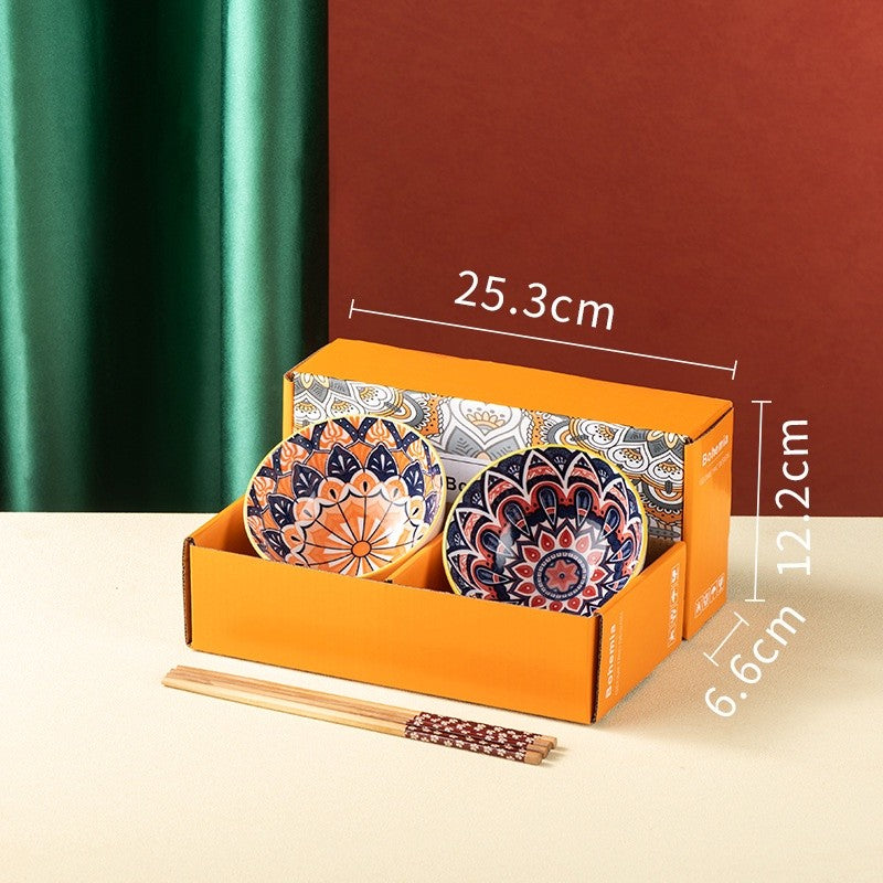 ANJU アンジュ 【Free Gift】Traditional Japanese Style Rice Bowl Ceramic Mangkuk Set Ceramik Soup Bowl Tableware Christmas Gift
