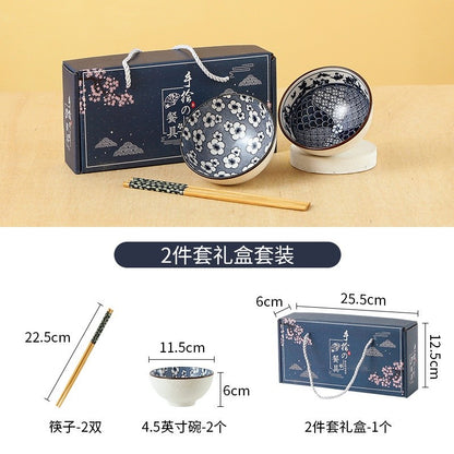 ANJU アンジュ 【Free Gift】Traditional Japanese Style Rice Bowl Ceramic Mangkuk Set Ceramik Soup Bowl Tableware Christmas Gift