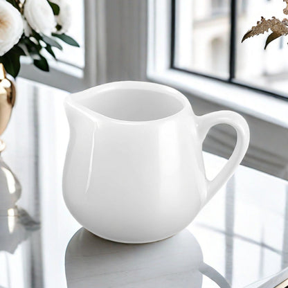 White Ceramic Milk Jar / Milk Jug for Tea/Coffee Sugar & Creamer & Milk Pots Pitcher Seasoning Jar Creamer