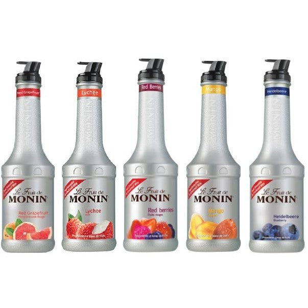 (Ready Stock)MONIN Puree Fruit Mix 1 Litre Various Flavors Strawberry Passion Fruit Peach